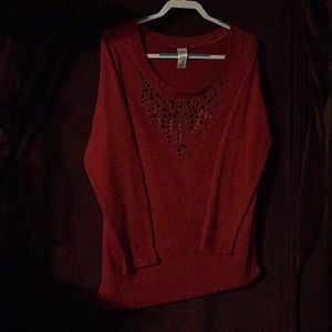 Avon Tunic Style Red Bling Sweatshirt